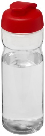 21004503-Bidon H2O Base® o pojemności 650 ml z wieczkiem zaciskowym-przezroczysty/czerwony