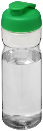 21004506-Bidon H2O Base® o pojemności 650 ml z wieczkiem zaciskowym-przezroczysty/zielony