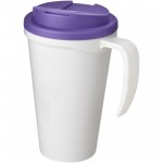 21042110-Americano Grande 350 ml mug with spill-proof lid-Biały, Fioletowy