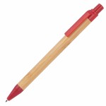321105-Długopis bambusowy Halle-czerwony