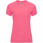 R04084Q1-Bahrain sportowa koszulka damska z krótkim rękawem-Fluor Lady Pink s