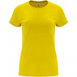 R66831B5-Capri koszulka damska z krótkim rękawem-Żółty 2xl