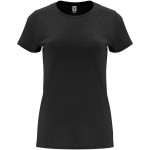 R66833O1-Capri koszulka damska z krótkim rękawem-Czarny s