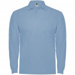 R66352H4-Estrella koszulka męska polo z długim rękawem-Błękitny xl