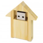 C10167-Bambusowy pendrive domek-brązowy